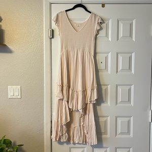 Cream high/ low dress